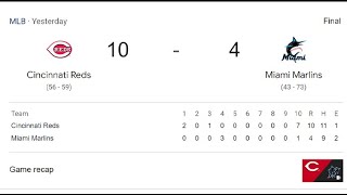 CINCINNATI REDS FAN REACTS TO THE REDS BEATING THE MARLINS104 [upl. by Zanahs]