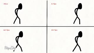 Difference between 4 8 12 amp 24 fps using a Stickman Animation  FlipaClip [upl. by Effie]