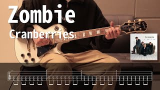 Cranberries  Zombie l Guitar cover amp TAB l 일렉기타 입문 쉬운곡 타브악보 [upl. by Nakada877]