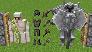 x111 iron golems and x100 netherite armors and x333 ferrous wroughtnout in minecraft [upl. by Eanahc]