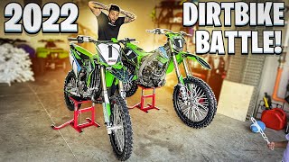 2022 DIRT BIKE BATTLE KX112 VS KX450F   BRAAP VLOGS [upl. by Ibob]