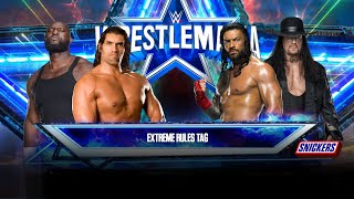 EXTREME RULES TAG  THE GREAT KHALI amp OMOS VS ROMAN REIGNS amp THE UNDERTAKER [upl. by Bella]