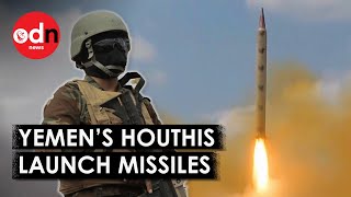 Yemens Houthis Launch Ballistic Missiles Attack at Israel [upl. by Marsden235]