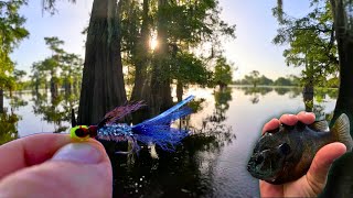 First time fishing hair jigs for panfish  Atchafalaya Basin swamp [upl. by Siver]