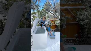 Snow makes everything better🥰 icequeen snow icebath coldplunge icecream funny kids [upl. by Estrellita]