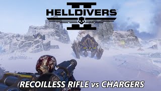 Helldivers 2 Recoilless Rifle vs Charger Headshots [upl. by Ellimaj824]