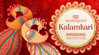 Kalamkari Theme Traditional Wedding Invitation Video  Designer WhatsApp Digital Card by Wedeogram [upl. by Ursas349]