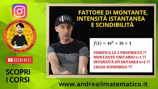 Fattore di montante intensità istantanea di interesse e scindibilità Matematica Finanziaria [upl. by Amalle]