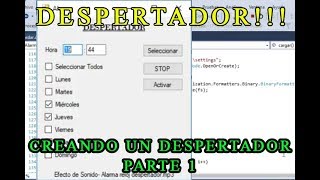 Creando un DESPERTADOR Alarma con c Visual Studio TERMINADO [upl. by Devine]