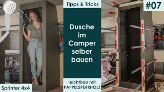 Dusche im Camper selbst bauen  Nasszelle im Wohnmobil  Mercedes Sprinter 4x4 DIY Camper Ausbau 07 [upl. by Innavoeg834]