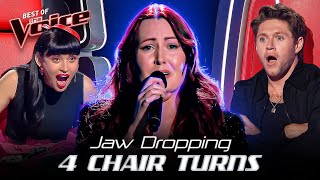 Stunning 4CHAIR TURNS making the Coaches’ JAWS DROP in the Blind Auditions of The Voice  Top 10 [upl. by Saimerej]