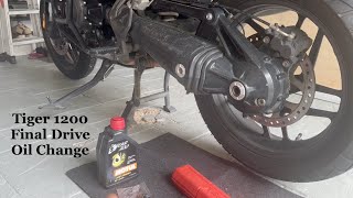 Triumph Tiger 1200  How to Change Final Drive Oil [upl. by Lleksah]