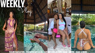 WEEKLY VLOG  TULUM BAECATION  TABOO BEACH CLUB  LUXURY SPA  RESORT TOUR  GRWM  HAUL amp MORE [upl. by Bennir]