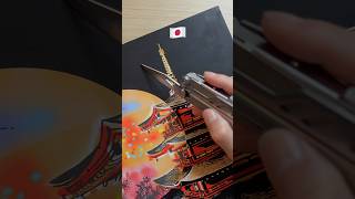 🇯🇵Japanese Flag  Mount Fuji Scratch Reveal What’s Hidden🌸🗻 japan painting art diy [upl. by Noby]