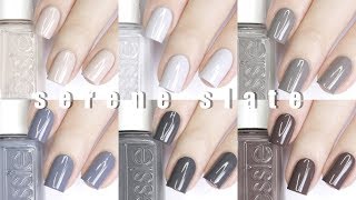 Essie Serene Slate Collection  Review Swatches  DUPES [upl. by Nnylyahs]