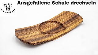 Ausgefallene ovale Schale drechseln aus Zebrano Holz [upl. by Claude589]