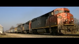 Trains of the Midwest with CN and railroad radio [upl. by Sholom]