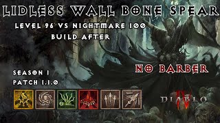 96 Level Lidless Wall Bone Spear Necromancer vs T100 Solo no barber build after dungeon [upl. by Sorvats]