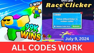 All CODES WORK Race Clicker ROBLOX July 9 2024 [upl. by Ajnos]