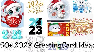 2023 New Year Greeting card Ideas  Font styles to write 2023 for greeting card or school project [upl. by Astera]