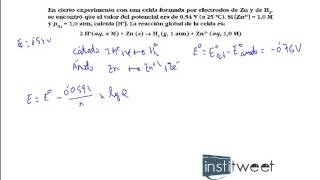 Ejercicio resuelto celda electroquímica y cálculo de la concentración de protones [upl. by Laith]