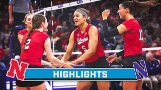 Nebraska at Northwestern  Highlights  Big Ten Volleyball  Oct 18 2023 [upl. by Zetnahs]