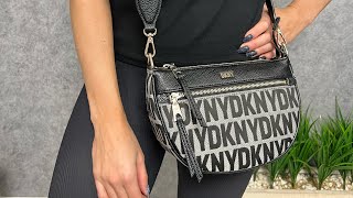 Распаковка сумки DKNY Zoie Crest Crossbody black [upl. by Arza]