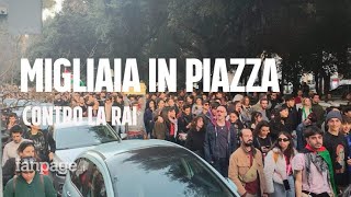 In migliaia alla manifestazione davanti alla Rai su Gaza quotNon rappresentate la tv di Statoquot [upl. by Anierdna]