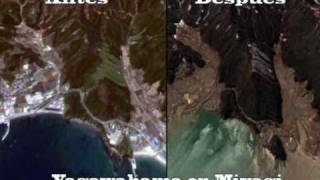 Satelite Antes y despues del Terremoto amp Tsunami en Japon [upl. by Chrysa]