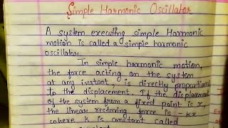 Simple Harmonic Oscillator Method its differential equation and solution BSC Physics [upl. by Angy856]