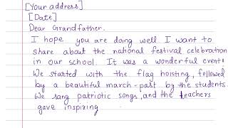 Write a letter to your grandfather describing national festival celebration in your school [upl. by Skip382]