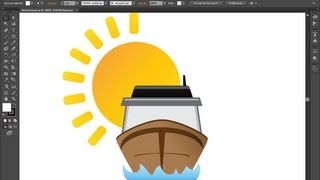 Dessin dun Bateau  Tutoriel Illustrator [upl. by Airym]