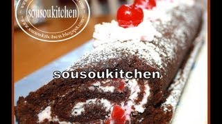 Gâteau Roulé au ChocolatChoco Coconut Cake RollSousoukitchen [upl. by Iviv]