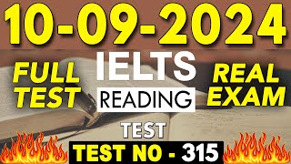 IELTS Reading Test 2024 with Answers  10092024  Test No  315 [upl. by Ellehcil]