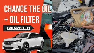 PEUGEOT 2008 Engine Oil And Oil Filter Change I Oil Life Rest I Oil change And Service Light Remove [upl. by Lesley683]