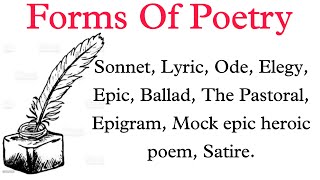 Forms Of Poetry In English literature Part Of Poetry types Of Poetry Form Of Poem [upl. by Garek]