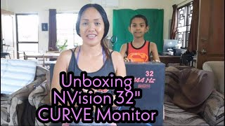 Unboxing NVision 32 Inch Curve LED Monitor For Gaming And Online Professionals [upl. by Assilanna914]