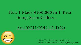 How I Made 100000 in One Year Suing Spam Callers and You Could Too [upl. by Ayita]