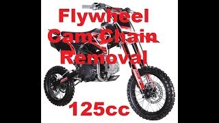 How TO  SSR125 Pit Bike SSR 125cc Stator Flywheel Magneto Cam Chain Removal Tensioner [upl. by Drogin]