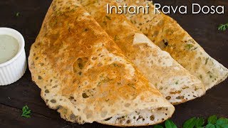 Instant Rava Dosa  Crispy Sooji Dosa  Quick Breakfast Recipe  The Terrace Kitchen [upl. by Nisior226]