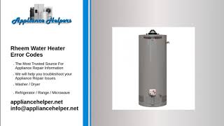 Rheem Water Heater Error Codes [upl. by Glynnis288]