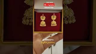 Gold earrings designs 22karat hallmarked Lightweight gold jumki designs [upl. by Seymour476]