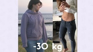 SCHNELL ABNEHMEN  SO HABE ICH 30 KG ABGENOMMEN  BODY TRANSFORMATION  VORHER NACHHER BILDER [upl. by Ahsotal]