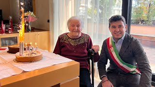 Bruna compie 107 anni La donna più anziana di Busto Arsizio [upl. by Melquist]