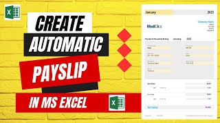 Salary sheet in MS Excel  Automatic payslip in excel  Payroll Management System [upl. by Anek738]