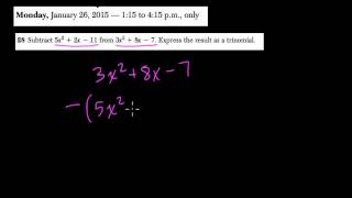 Algebra 1 Regents January 2015 28 [upl. by Pippy]