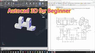 How to draw a simple 3D drawing in Autocad P2  Autocad for beginner  Software training [upl. by Hsotnas]