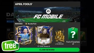 FREE 9697 UTOTY GIFT PACKAGE NEW APRIL FOOL FREE REWARD UTOTY PLAYER FC MOBILE 24 [upl. by Adnael168]