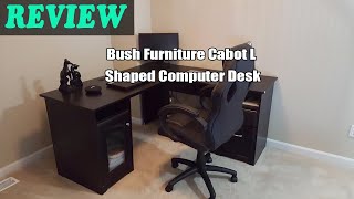 Review Bush Furniture Cabot L Shaped Computer Desk 2022 [upl. by Kjersti691]