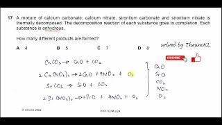 970112MJ24Q17 Cambridge International AS Level Chemistry MayJune 2024 Paper 12 Q17 [upl. by Rosenkranz553]